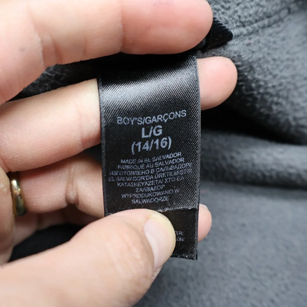 North Face Jacket Boys Large Black Denali Polartec Fleece Recycled Outdoor Fall‎